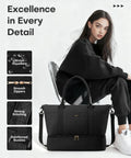 Woman with Spacious Travel Duffel Bag For Women With Shoe Compartment And Carry On Weekender Tote For Gym And Overnight Trips