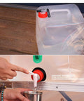 5L Collapsible Water Container With Tap, Foldable Water Jug, BPA Free PP PE, ergonomic handle and tap in use