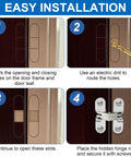 Installation steps for Hidden Stainless Steel 180 Degree Concealed Hinge For Frameless Kitchen Cabinets One And Three Quarters Inch