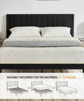 Ultra Comfy Queen Platform Bed Frame With Cozy Velvet Upholstered Headboard Built For Dead Quiet Sleep With Zero Box Spring Needed, featuring plush velvet headboard and mattress suitability.