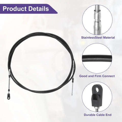 Universal Marine Boat Throttle Shift Control Cable 16 Feet 500cm 33C 3300 stainless twin pack for Yamaha engines shown