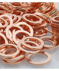 Must Have 30Pcs Copper Washer Flat Ring Gasket Set Seal Kit For Sump Plugs Oil Leak Proof Corrosion Resistant Reduce Friction Durable Heavy Duty For Cars Home Garage Fix Fluid Drips At Shop Easy Install close-up copper washers