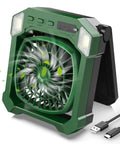 Camping Fan Battery Powered And Solar Powered Lightweight Portable Cordless Fan With Light 10000mAh 3 Speed