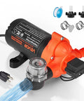 Heavy Duty 120V AC Diaphragm Water Pump Delivers A Smooth 4 GPM Flow with automatic pressure control for garden use.
