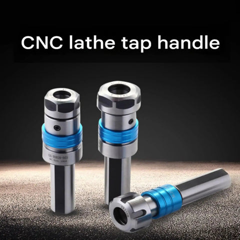 CNC lathe tap handle set made of steel with blue accents for precision machining and stable thread cutting.