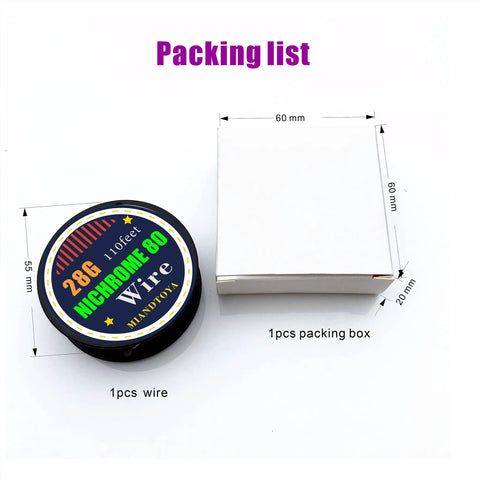 High Temp 80 Wire Pro Grade For Hot Wire Foam Cutter 110 Feet Of 28 Gauge Zero Point Three Millimeter Diameter NiCr Alloy in packaging