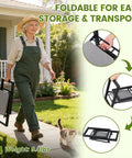Person carrying Heavy Duty Garden Kneeler And Seat 500 Lb Capacity 2 In 1 Bench, showing foldable design for easy transport