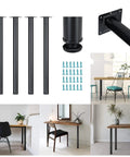 30 Inch Adjustable Round Metal Furniture Legs Set Of 4 for DIY coffee table and dining table support in matte black finish