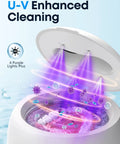 Heavy Duty 45Khz Ultrasonic Cleaning Pod For Jewelry Eyeglasses And Watches Kickin Real Grit To The Curb With Sonic Bubbling Tech in use with UV cleaning.