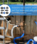 40mm To 1-1/2 Inch Hose Conversion Kit For Intex Coleman Above Ground Pools shown with adapter close-up and pool setup