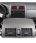 Front view of center dash A/C vent panel, gray plastic, dual vents for Toyota Corolla 2008–2013.