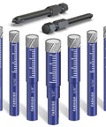 Diamond Drill Bit Set For Porcelain Tile Ceramic Glass Granite Concrete Masonry And Stone Nine Piece Carbide Tipped Drill Bits