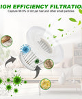 HEPA Vacuum Filter Replacement Compatible With LT-117C Handheld Car Vacuum Cleaner Six Pack, showing filtration process