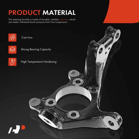 Front Passenger Side Steering Knuckle For Lexus Toyota RAV4 Scion TC Direct Swap Suspension Part built tough, cast iron material, detailed view.