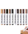 12 Color Wood Marker Set For Furniture Repair, Scratch Cover And Stain Pen Kit for touch-ups on wood surfaces, hand using marker