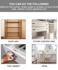 Image showing applications of 100 Pieces Plastic Corner Guards For Furniture And Cabinets Anti Collision Edge Protectors with examples of furniture.