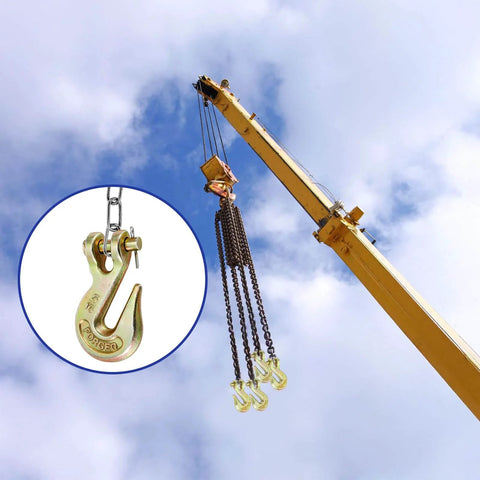 10 Pack Five Sixteenth Inch Clevis Grab Hooks Heavy Duty G70 Forged Steel Chain Hooks With Yellow Chromate Finish 5400 Lbs Capacity