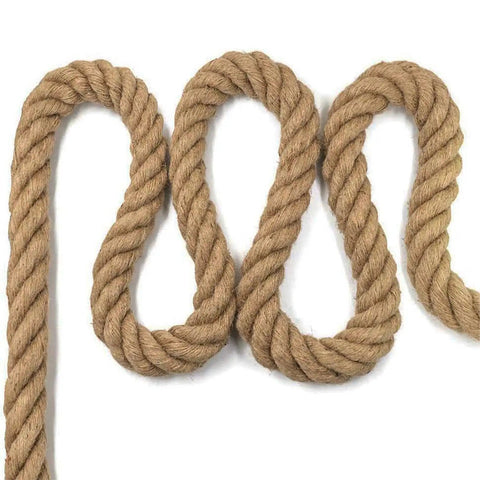 All Natural Jute Rope 2 Inch By 48 Foot 4 Strand Twisted Hemp Rope For Crafts Cat Scratching Post DIY Home Decor Macrame Hammock