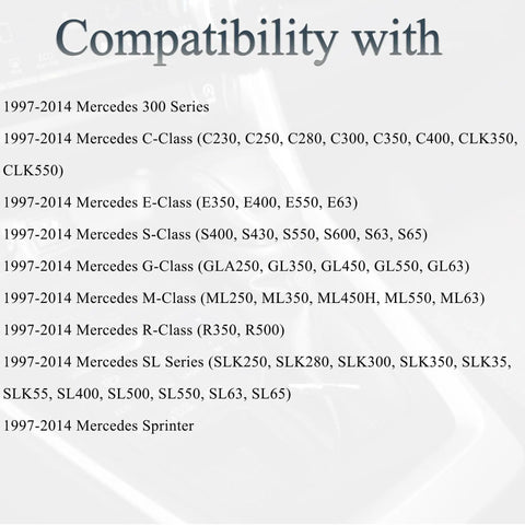 Mercedes Key Fob Replacement For 1997 2014 C Class E Class S Class G Class M Class R Class Sprinter 300 Series compatibility list