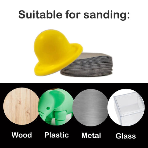 All In One Sandpaper Kit With P150 P400 P800 And Rubber Block For Finishing Wood Metal Glass Plastic And Automotive Surfaces Dry Or Wet Sanding Plus 30 Sheets with yellow rubber block and stack of sandpaper sheets