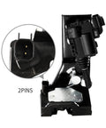 Close-up of two-pin connector on Rear Liftgate Lock Actuator Replacement For Ford Escape 2009 To 2012 Mazda Tribute 2008 To 2011 Mercury Mariner 2009 To 2011 Tailgate Latch Actuator OE Style Direct Fit Plug And Play Rust Resistant Steel Housing