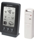 Digital Weather Station With Indoor Outdoor Temperature And Humidity, Moon Phase, Wireless Outdoor Sensor, Real Time Readouts, Easy To Read Display, No Fuss Setup, Black Finish