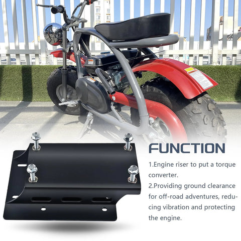 Torque Converter Motor Riser Plate For Coleman Mini Bikes With 196cc And 212cc Engines Adds One And Three Quarter Inch Lift