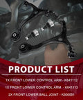 Upgrade Your Ride with These Frenzybro Front Lower Control Arm And Ball Joint Kits Fit K641112 K641113 4 Pcs For Smooth Handling And Serious Drive Quality Replacement Parts. Front lower control arm kit with two ball joints, black metal suspension parts.