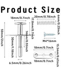 Product size details of the Straight Up Solid Carbon Steel Spring Loaded Plunger Latches Two Pack with measurements.