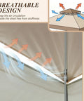 11x11 Pop Up Gazebo Instant Setup Outdoor Canopy Tent With Waterproof Fabric, No Tools Needed, breathable top ventilation design.