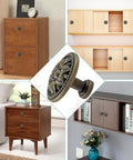 Flower Shape Metal Pull Knobs Set Of Four In Bronze Tone For Cabinets And Drawers With Screws Included Each Knob Measures About 1 Inch By 1.4 Inch