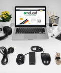 Home office desk with 80 Count Reusable Cable Ties 6 Inch Black Self Fastening Ties For Tidy Cords And Tangle Free Cable Management