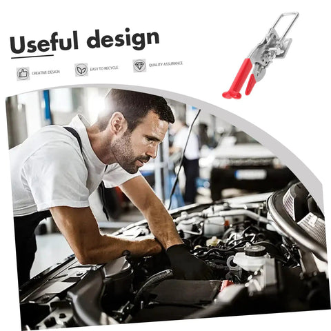 Mechanic working on car engine with Rubber T Handle Draw Latch For Toolboxes Hoods And Machinery in workshop