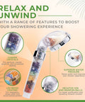 Image showing Crystal Chakra Shower Head With High Pressure Flow For Anxiety Relief, Relaxation, And Self Care, LED Mood Lighting