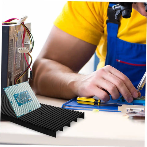 Static Rack Circuit Tray For ESD Safe Storage Antistatic Board And Relays Bar Rack Portable Compact Organizer With Reusable Design And Included Wrist Strap Kit on workbench with technician.