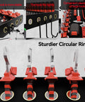 Power Tool Organizer Wall Mount Two Tier Storage Rack features side hooks and tool holders for organized garage storage.
