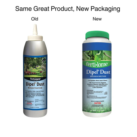 Dipel Dust Biological Insecticide For Veggies, Shrubs, Lawns And Flowers, Kills Bagworms, Armyworms, 1 lb old and new packaging