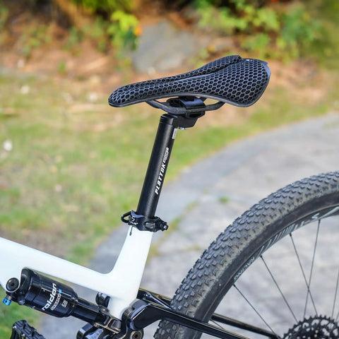 Beefy Aluminum Bike Seat Post on road MTB bike, anodized black, 25.4–31.6mm, 350mm length, smooth ride rugged upgrade