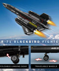 Epic SR-71 Blackbird Building Set For Adults, 1775-Piece Military Recon Aircraft Model Kit shown mid-flight with landing gear detail