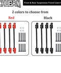 Front And Rear Suspension Travel Limit Straps For Losi 1 18 Mini LMT Monster Truck Shock Absorber Protection Upgrade Durable Aluminum With 60mm Nylon Straps For Strong Secure Fit And Long Lasting Performance in red and black color options