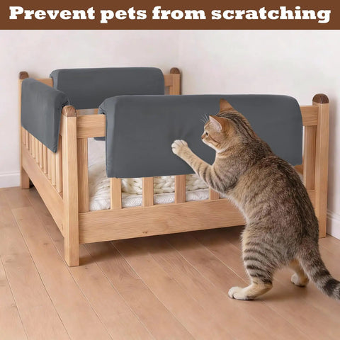 3 Ft Bed Rail Bumpers Protector Waterproof Moisture Proof Foam Bed Guardrail Padding with cat interacting