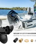 14 1/2 X 19 Pitch Boat Propeller For Mercruiser Alpha One Outboards 135-300HP 3 Blade Right Hand 15 Spline Hub Kit Included