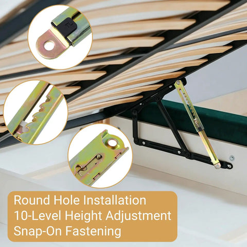 Heavy Duty Adjustable Lifting Rod Hinge For Massage Couch And Spa Beds Built Tough As Nails With Cold Rolled Steel and snap-on fastening.