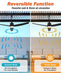 Waterproof Outdoor Ceiling Fan With Light 52 Inch With App And Remote Control Three Color LED Light Dope Quiet Energy Efficient DC Motor