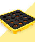 Shop Ready Heavy Duty Spill Containment Platform With Drain And Non Slip Large Plastic Tray, 26.4 by 26.4 by 6 inches