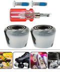 Replaceable Roller Skate Toe Stopper Brake Plug Set With Screws And Screwdriver For Quad Skates Black And White Brake Accessories