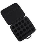 17 Slot Billiard Ball Case with foam lining and mesh pouch, adjustable shoulder strap and dual zip closure, holds standard 2 1 4 inch pool balls