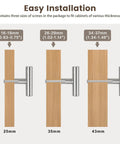 10 Pack Stainless Steel Cabinet Knobs For Kitchen Drawers Brushed Nickel Dresser Knobs shown with three screw sizes for easy installation