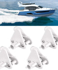 Pontoon Gate Latch Replacement Kit for Marine Boats, 4 pack, showing white latches for 1 to 1.25 inch square frames, polypropylene.