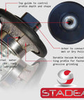 Diamond Profile Wheel 3 Eighth Inch Radius Demi Half Bullnose B10 Router Bit with diagram showing features.